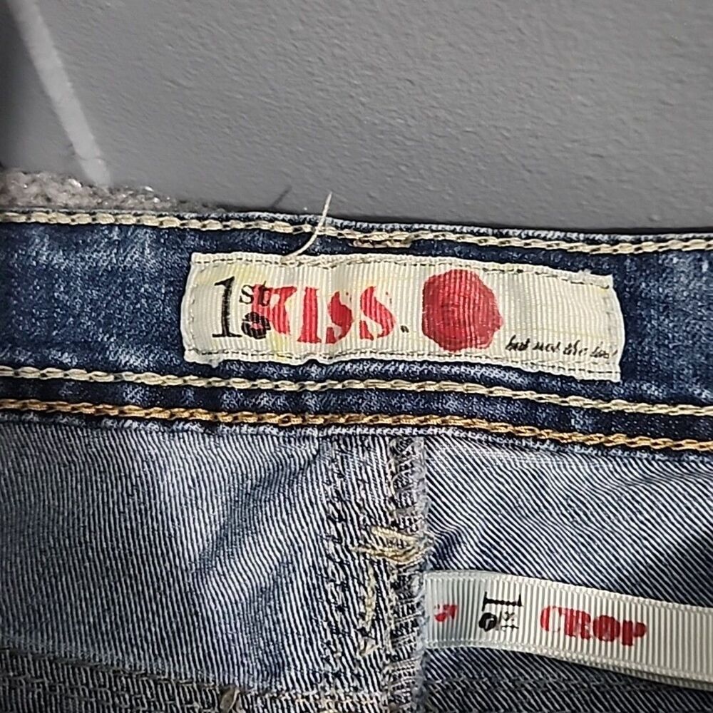 1st Kiss Denim Capri Jeans Womens Juniors Size 5 Blue Cropped Pockets Casual - Picture 8 of 14